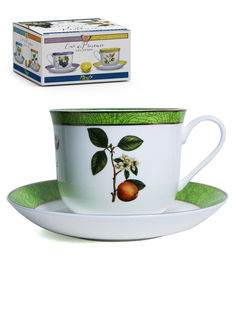 Чайный сервиз PrioritY Дыхание Прованса "Яблоко", костяной фарфор, 480 мл, 2 предмета