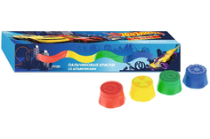 Краски пальчиковые Centrum Hot Wheels 4 цвета со штампами, 25мл 89093