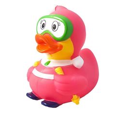 Игрушка для ванны Funny Ducks, сувенир "Лыжница розовая уточка", 1635
