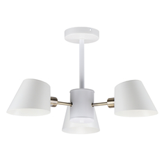 Потолочная люстра на штанге 3 плафона белая Imex MD.9130-3-S WH+AB