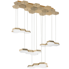 Подвесной светильник светодиодный каскадный золотистый Lightstar FAVO 750263