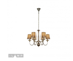 Подвесная люстра 6 плафонов коричневая iLamp Rolling P2406-6 Nickel