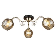 Потолочная люстра 3 плафона бронза Imex MD.4044-3-S AB+BK