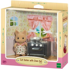 Игровой набор Sylvanian Families Дочка Котенок на кухне 5140