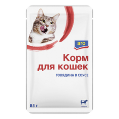 Влажный корм для кошек Aro, говядина, 85г