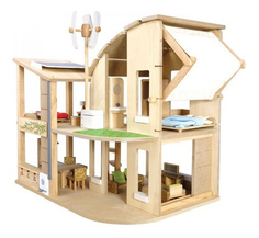 Деревянная игрушка для малышей PLAN TOYS Эко-кукольный дом с аксессуарами