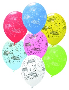 Набор воздушных шаров Procos Happy Birthday разноцветные 6 шт