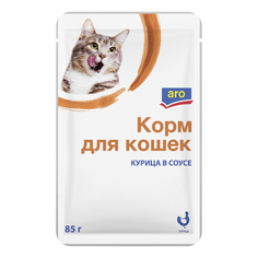 Влажный корм для кошек Aro курица в соусе, курица, 85г