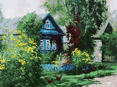 Картина по номерам Белоснежка Домик в деревне, 30x40