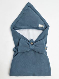 Конверт Amarobaby Pure Love Batic вязаный утепленный на выписку, джинс, 85см.