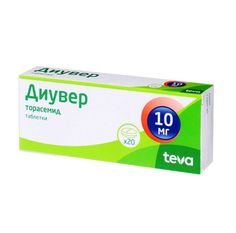 Диувер таблетки 10 мг 20 шт. Teva