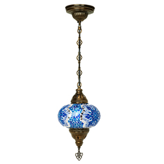 Светильник подвесной с восточной мозаикой «Ориент», цвет голубой, MARMA MM-LGHT-27