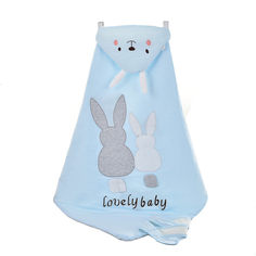 Одеяло-конверт Baby Fox Зайчик, весеннее, цвет голубой, 90х90 см