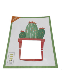 Интерьерная декоративная наклейка на розетку или выключатель "Горшок с кактусами" URM