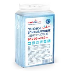 MEDMIL Пеленки впитывающие одноразовые гелевые 60*90 см. "ЛЮКС" (с САП ) по 10 шт.