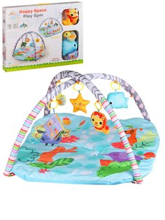 Развивающий коврик Компания друзей Животные, квадратный голубой в/п 58*8*46см