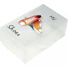 Коробка для обуви Рыжий кот 8,5 л прозрачный с принтом
