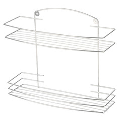 Полка настенная двухъярусная Lecco 27*35*13 см хром Рыжий кот