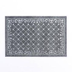 Коврик влаговпитывающий, с тисн. 45*75 см "ХОЛЛ" серый, InLoran, 130-584