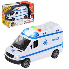 Машинка инерционная AUTODRIVE, полиция 14 см, свет, звук, синий, JB1167956