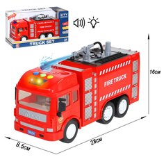 Игрушечная машинка SENYUE TOYS инерционная, Пожарная служба, красный, JB0403619 RUI JIA R