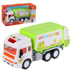 Игрушечная машинка Linda инерционная, Мусоровоз, бело- зеленый, JB400736