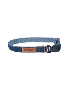 Ошейник для собак повседневный Amiplay , Denim L 35-50/2 см, темно-синий