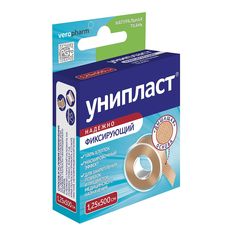 Лейкопластырь фиксирующий Унипласт на тканевой основе 1,25х500 см