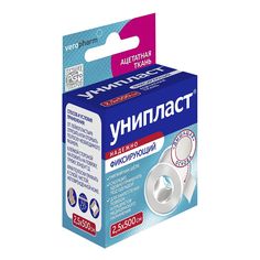 Лейкопластырь фиксирующий Унипласт на шелковой основе 2,5х500 см