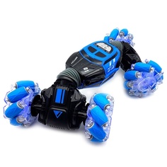 Р/у машинка дрифт перевертыш управление жестами и пультом, синий Skidding Stunt Car Blue No Brand