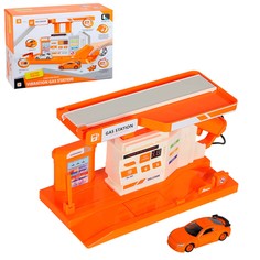 Игровой набор Автозаправка, свет, звук, оранжевый, JB0404313 No Brand