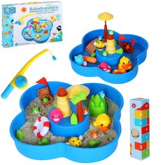 Развивающая игрушка "Рыбалка", форма для воды или песка, синий, JB1000416. No Brand