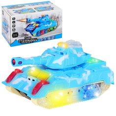 Развивающая игрушка Компания друзей Танк, свет, звук, голубой, JB401259
