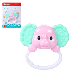 Развивающая игрушка Smart Baby Слон погремушка на блистере, розовый, JB0333718
