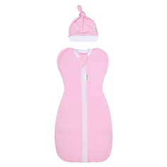 Фигурная пеленка-кокон Amarobaby Curly на молнии с шапочкой розовый р. 68-74