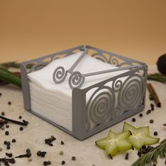 Салфетница MA-SL024-SY, металл, цвет серый Maesta