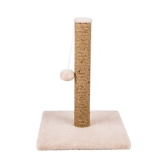 Когтеточка AMARO HOME джутовая с игрушкой 35х35х48, бежевая