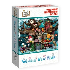 Пазл деревянный фигурный Нескучные игры Winnie New Year, 77 деталей 8407