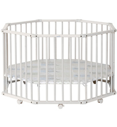 Детский манеж Geuther Octo-Parc Plus белый/бело-бежевый с бабочками и узорами