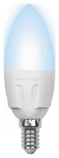 Лампа светодиодная (08132) E14 6W 4500K свеча матовая LED-C37-6W/NW/E14/FR ALM01WH Uniel