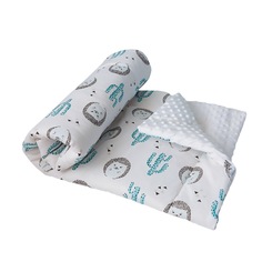 Плед AmaroBaby РАСТЕМ ВМЕСТЕ 95х85 хлопок/minky Ежики AMARO-62RV-Ez