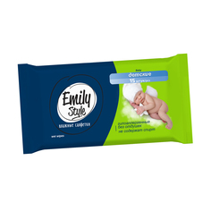Влажные салфетки детские Emily Style Гипоаллергенные без отдушек упаковка 15 шт