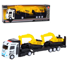 Игрушечная машинка AUTO DRIVE Автовоз с 2-мя экскаваторами звук/свет, JB0404519