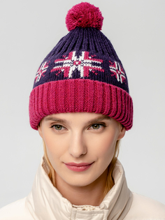 Шапка бини унисекс Scandica Polar star фиолетовая/малиновая, one size
