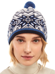 Шапка бини унисекс Scandica 97-10FPW белая/синяя р.56-58