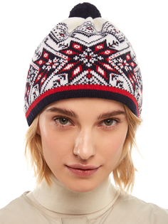 Шапка бини унисекс Scandica 97-10FPW белая/красная р.58-60