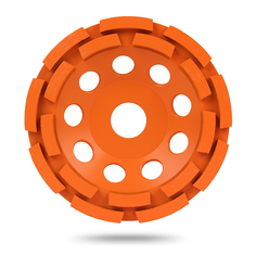 Чашка алмазная шлифовальная двурядная MESSER B/S по бетону и граниту, 125D-5T-7W-22.2