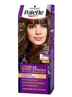 Стойкая крем-краска для волос Palette G4 (5-5) Какао, защита от вымывания цвета, 110 мл