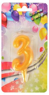 Свеча праздничная Дон Баллон Цифра 3 7 см