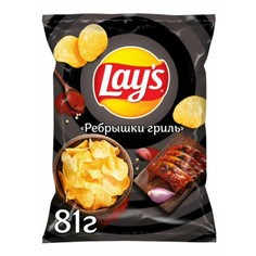 Чипсы картофельные Lays Ребрышки гриль 81 г